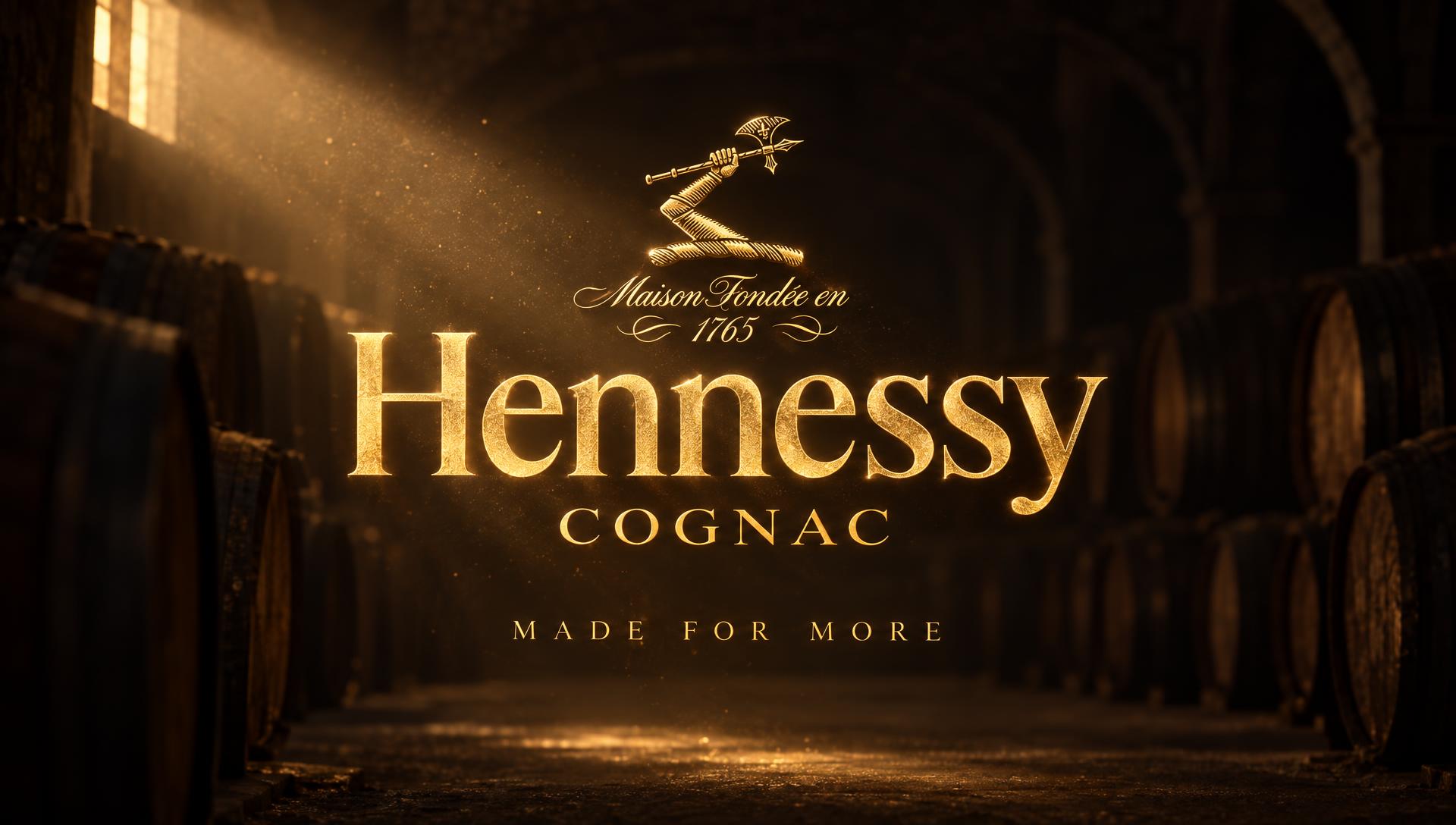 Hennessy end card of golden light in cellar air