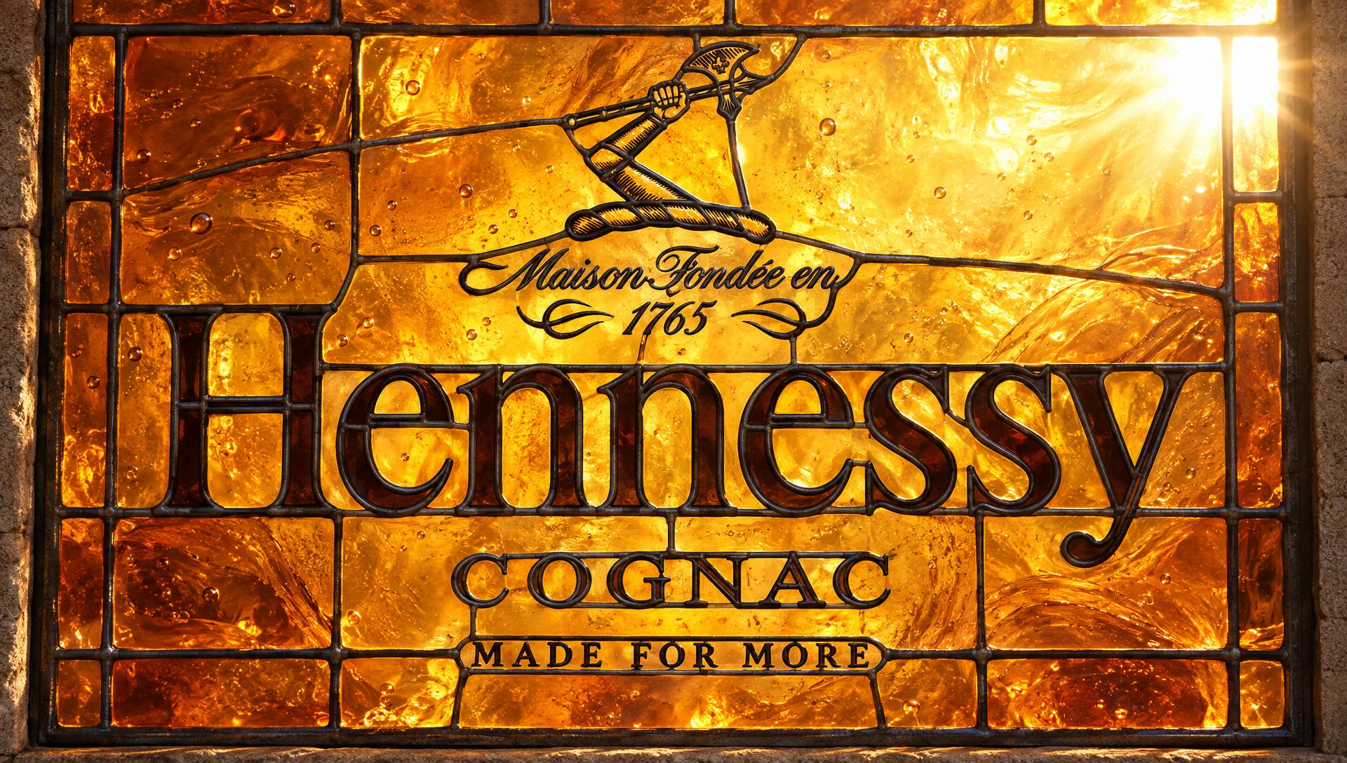 Hennessy end card leaded in stained glass